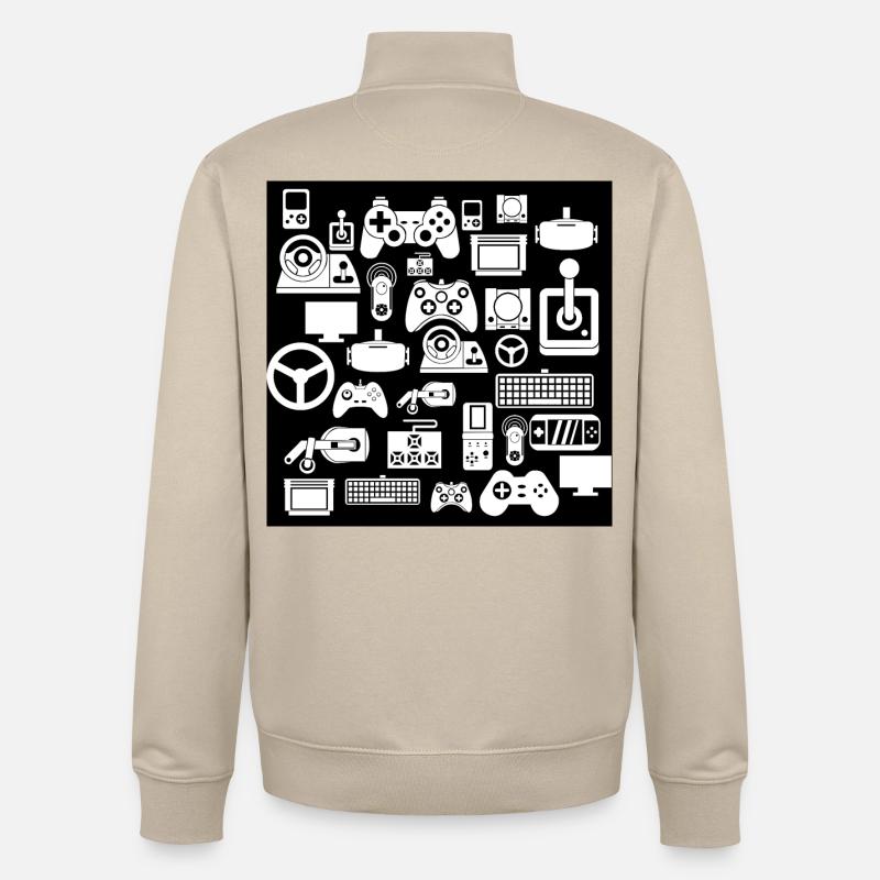 Modèle de jeu - Sweat zippé unisexe en coton bio Stanley/Stella - beige crème