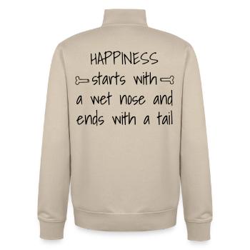 Des phrases amusantes pour les amis canins - Sweat zippé unisexe en coton bio Stanley/Stella - beige crème - Dos - AI Model Male 185 dark (185cm)