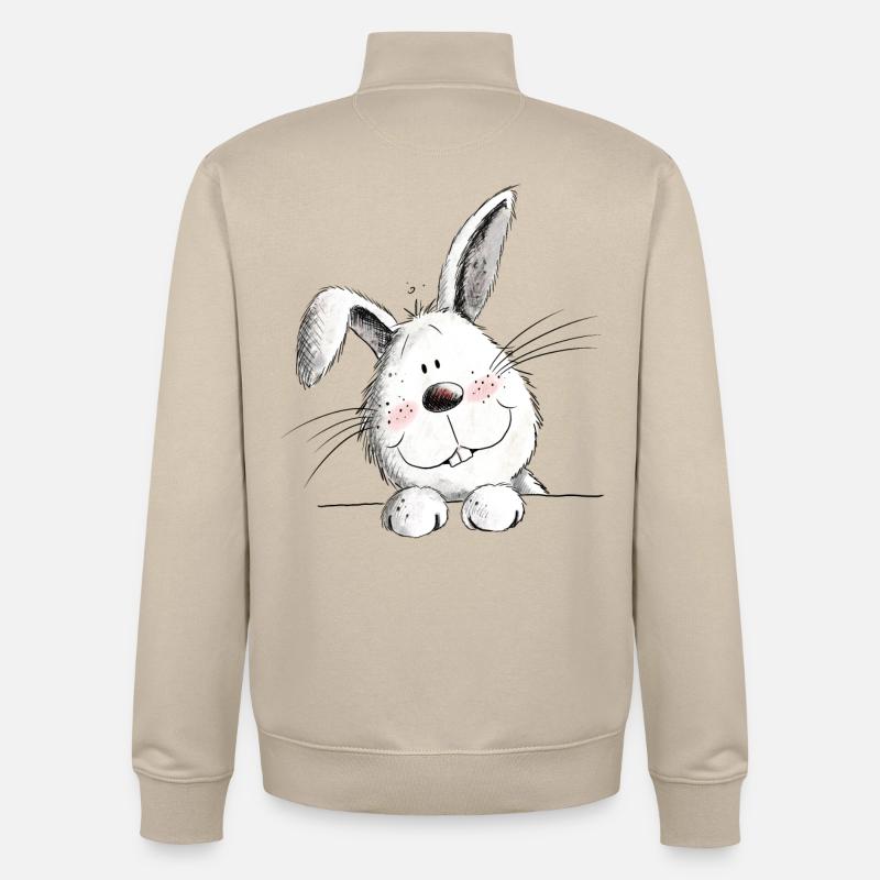 Funny rabbit I rabbit motif rabbit - Unisex Organic Zip Sweatshirt by Stanley/Stella - desert dust