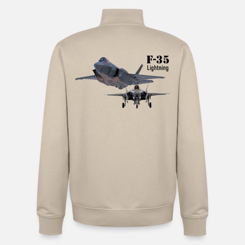 F-35 - Unisex Organic Zip Sweatshirt von Stanley/Stella - Cremebeige