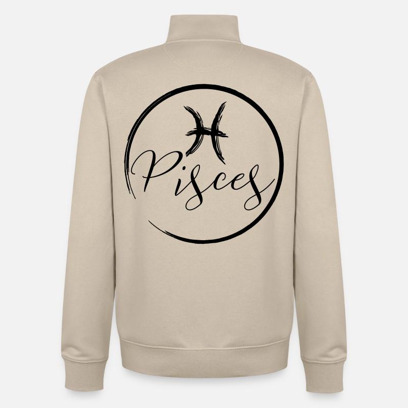 Horoscope Pisces - Unisex Organic Zip Sweatshirt by Stanley/Stella - desert dust