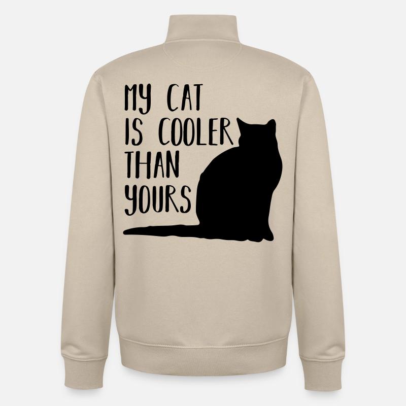 Mon chat - Sweat zippé unisexe en coton bio Stanley/Stella - beige crème