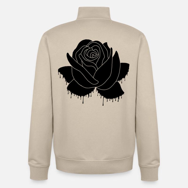 Graffiti einer schwarzen Rose - Unisex Organic Zip Sweatshirt von Stanley/Stella - Cremebeige