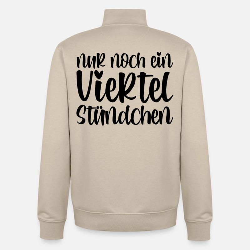 Nur noch ein viertel Stündchen - Unisex Organic Zip Sweatshirt von Stanley/Stella - Cremebeige