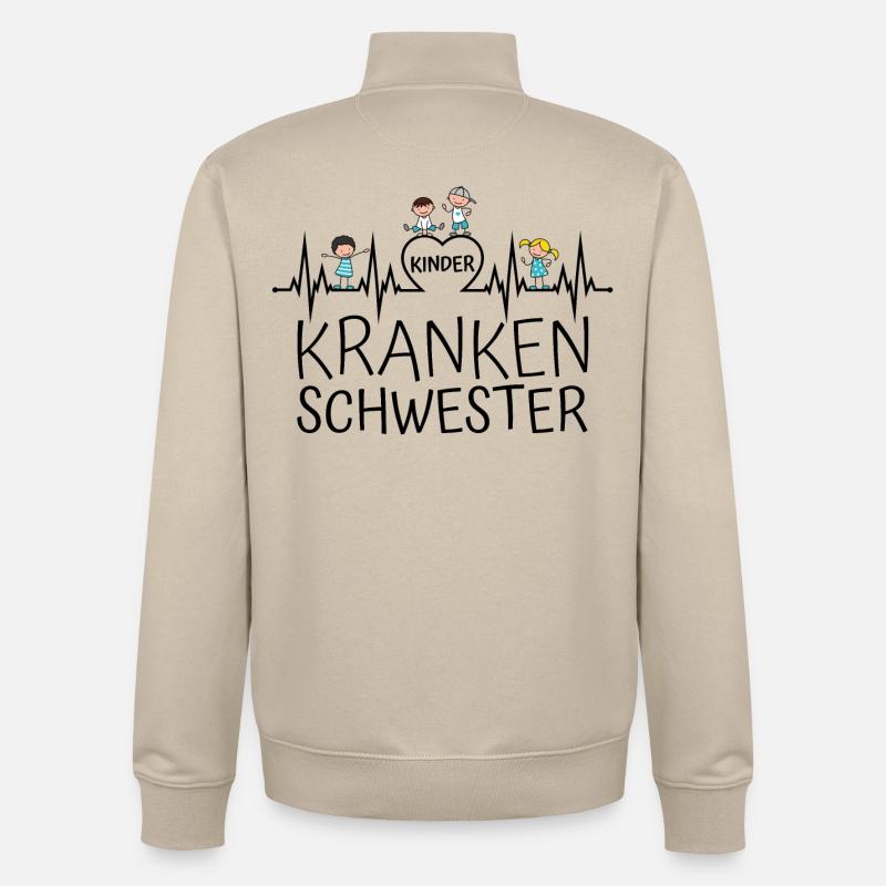 Kinderkrankenschwester Kinder Krankenschwester - Unisex Organic Zip Sweatshirt von Stanley/Stella - Cremebeige