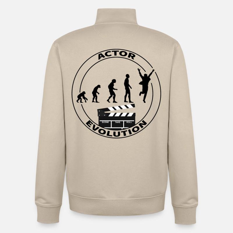 Cadeau d'interprète acteur d'évolution - Sweat zippé unisexe en coton bio Stanley/Stella - beige crème
