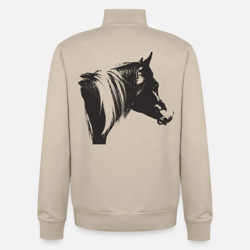 Lewitzer Schecke, Pferd Schecke, Pinto reiten - Unisex Organic Zip Sweatshirt von Stanley/Stella - Cremebeige