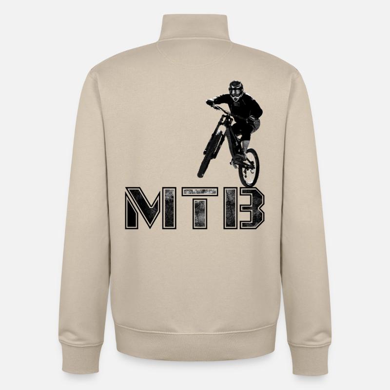 MTB Mountainbiking Geschenk - Unisex Organic Zip Sweatshirt von Stanley/Stella - Cremebeige