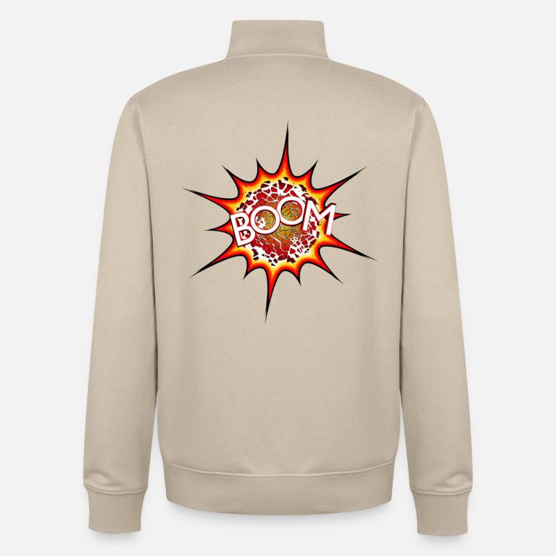 Explosion, bombe, explosion, bombe # - Sweat zippé unisexe en coton bio Stanley/Stella - beige crème