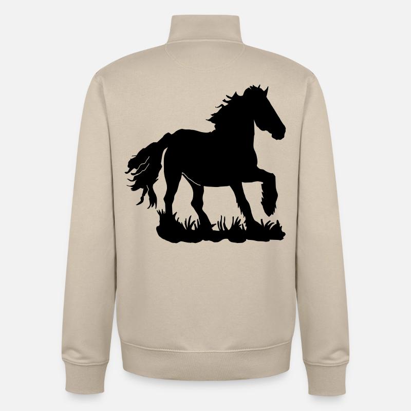 Friese im Galopp - Unisex Organic Zip Sweatshirt von Stanley/Stella - Cremebeige
