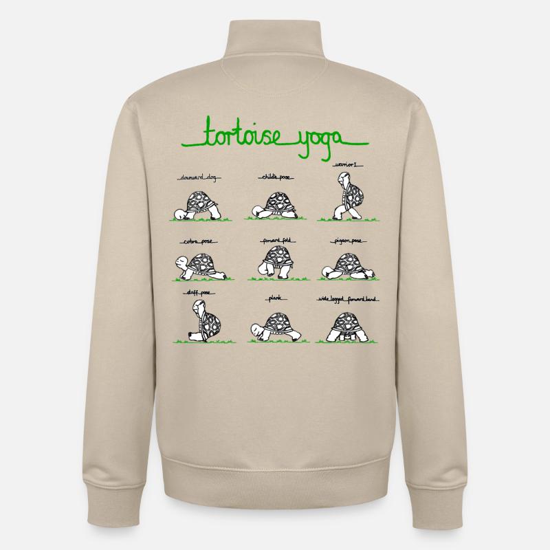 tortoiseyoga - Sweat zippé unisexe en coton bio Stanley/Stella - beige crème