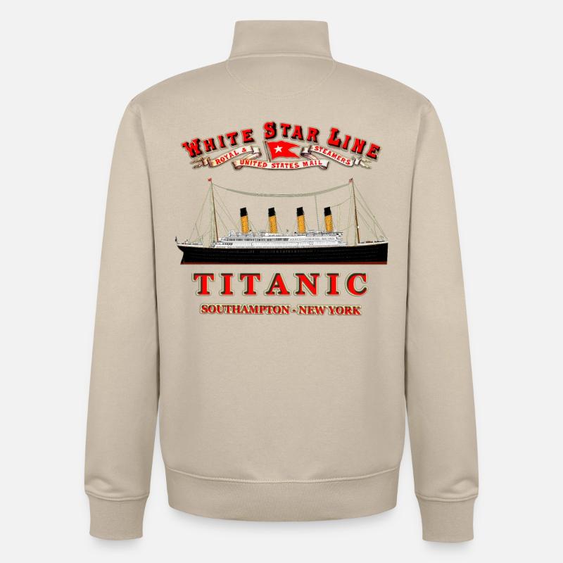 TITANIC ORIGINAL CREATION Louis RUNEMBERG © Adagp - Sweat zippé unisexe en coton bio Stanley/Stella - beige crème