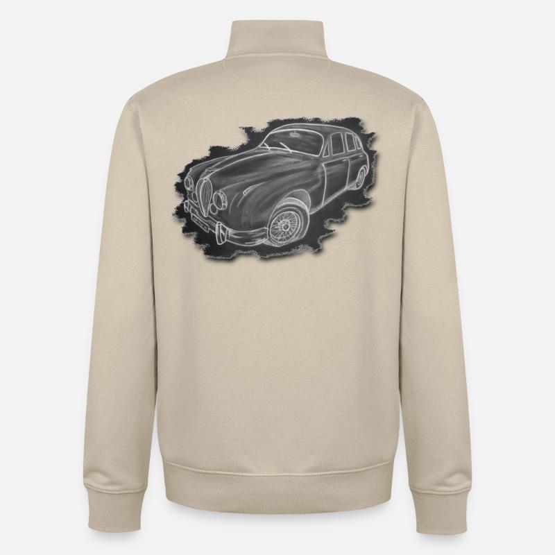 Oldtimer - Dessin - Sweat zippé unisexe en coton bio Stanley/Stella - beige crème