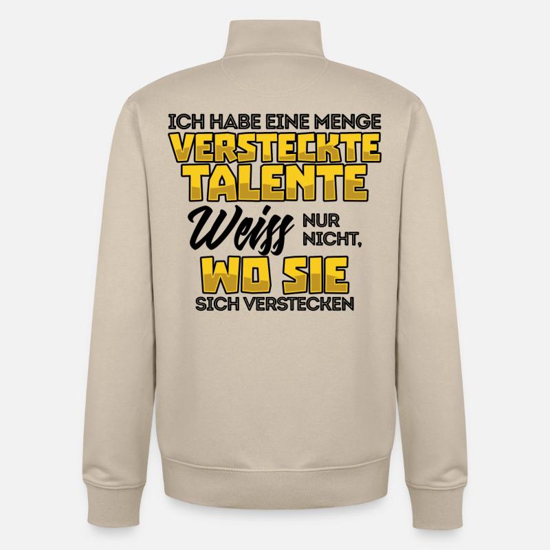 Lustig Witz Cool Statement - Unisex Organic Zip Sweatshirt von Stanley/Stella - Cremebeige