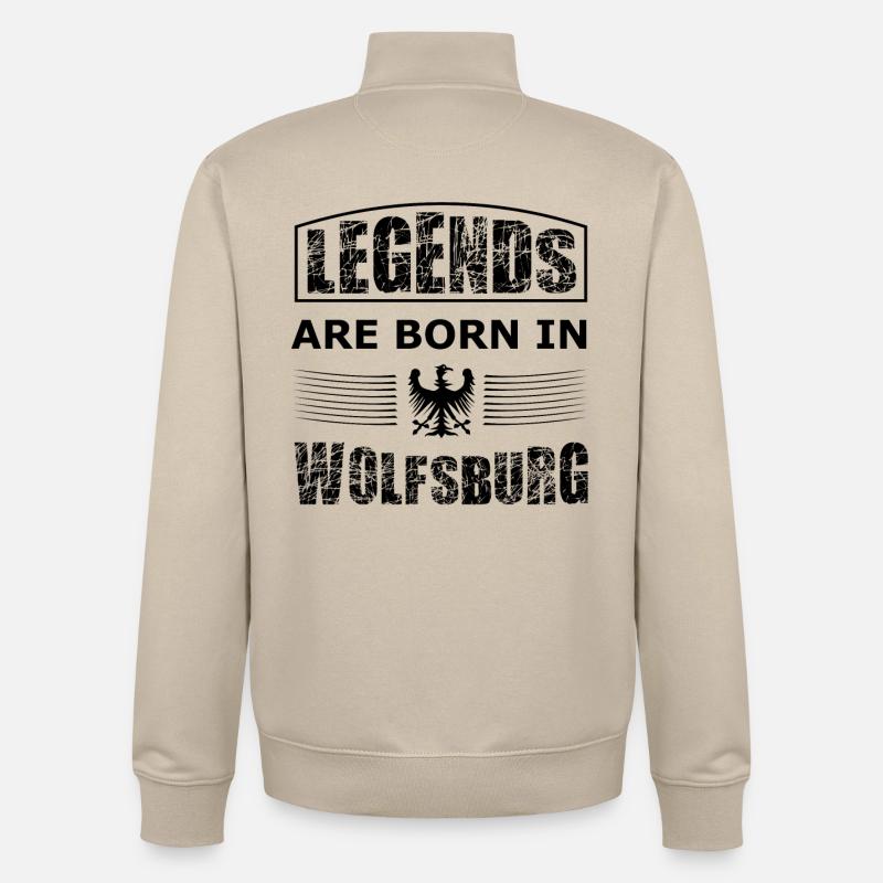 Wolfsburg Légendes - Sweat zippé unisexe en coton bio Stanley/Stella - beige crème