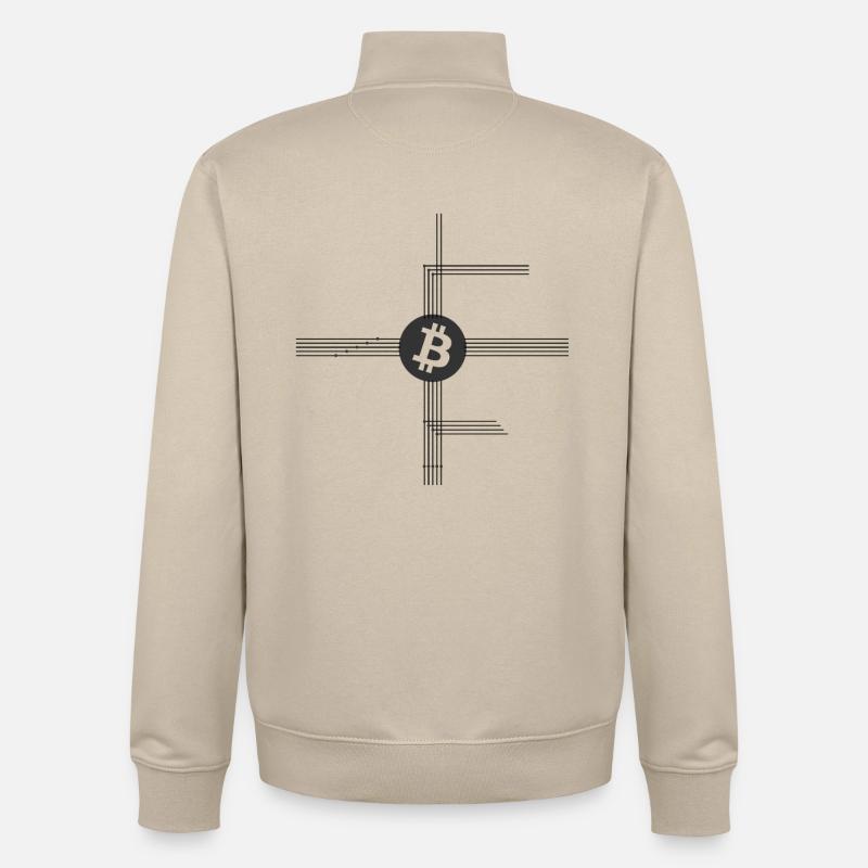 Bitcoin Network - Sweat zippé unisexe en coton bio Stanley/Stella - beige crème