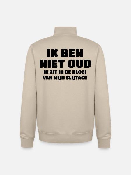 Ikke gammel, jeg er i min bedste alder # - Stanley/Stella unisex sweatshirt med lynlås i økologisk - cremebeige