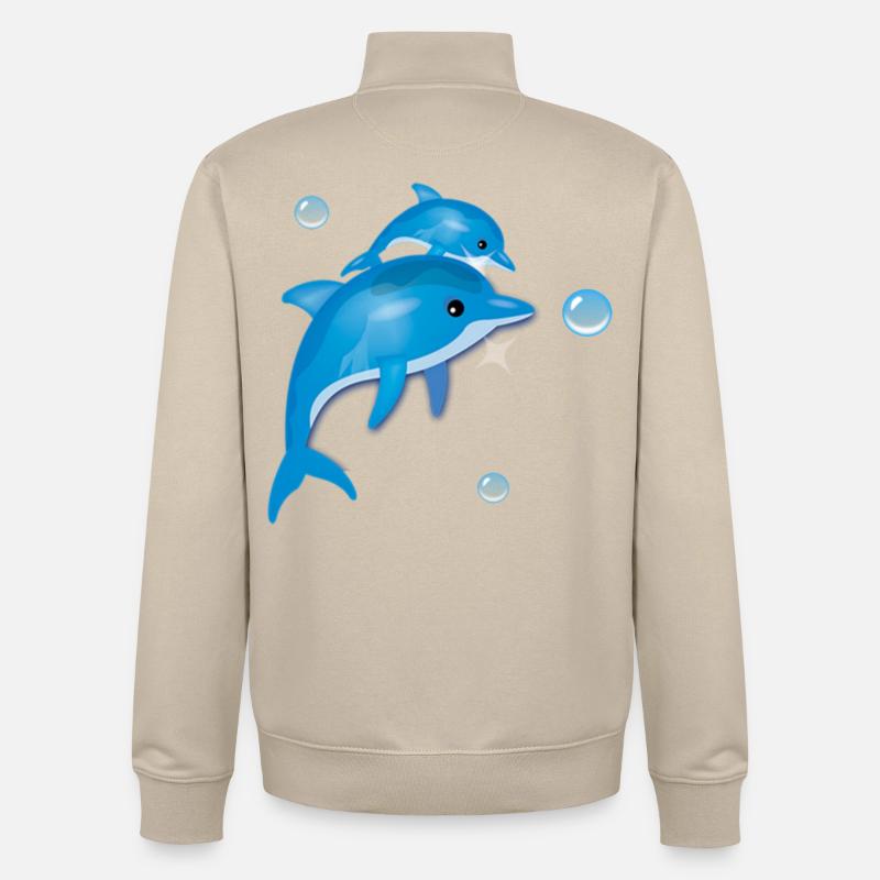 Dolphin - Sweat zippé unisexe en coton bio Stanley/Stella - beige crème