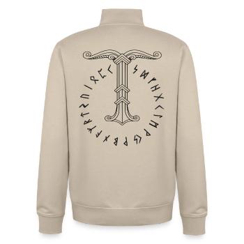 Irminsul Wikinger-Symbol - Unisex Organic Zip Sweatshirt von Stanley/Stella - Cremebeige - Hinten - AI Model Male 185 dark (185cm)