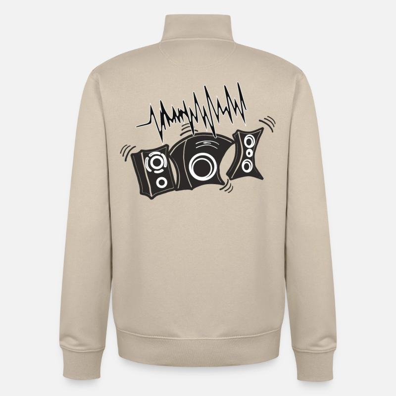 Jukeboxes Disco DJ DJane - Sweat zippé unisexe en coton bio Stanley/Stella - beige crème