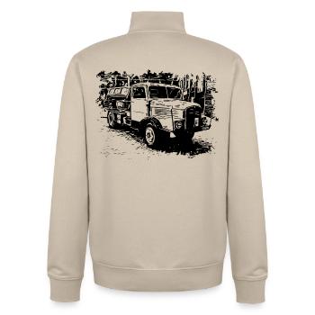 IFA Horch LKW Kipper - Unisex Organic Zip Sweatshirt von Stanley/Stella - Cremebeige - Hinten - AI Model Male 185 dark (185cm)