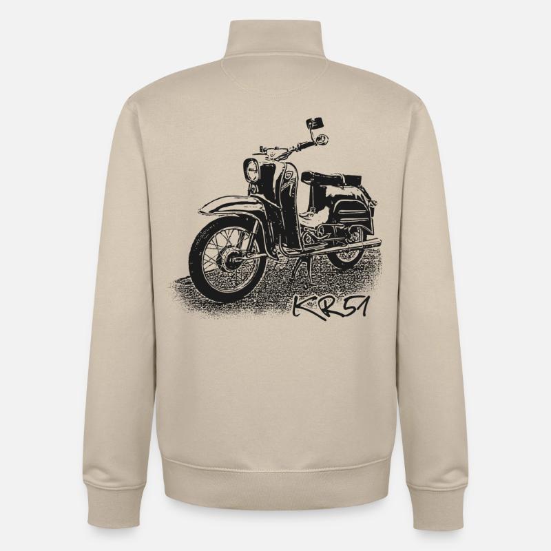 SIMSON Schwalbe KR51 - Unisex Organic Zip Sweatshirt von Stanley/Stella - Cremebeige
