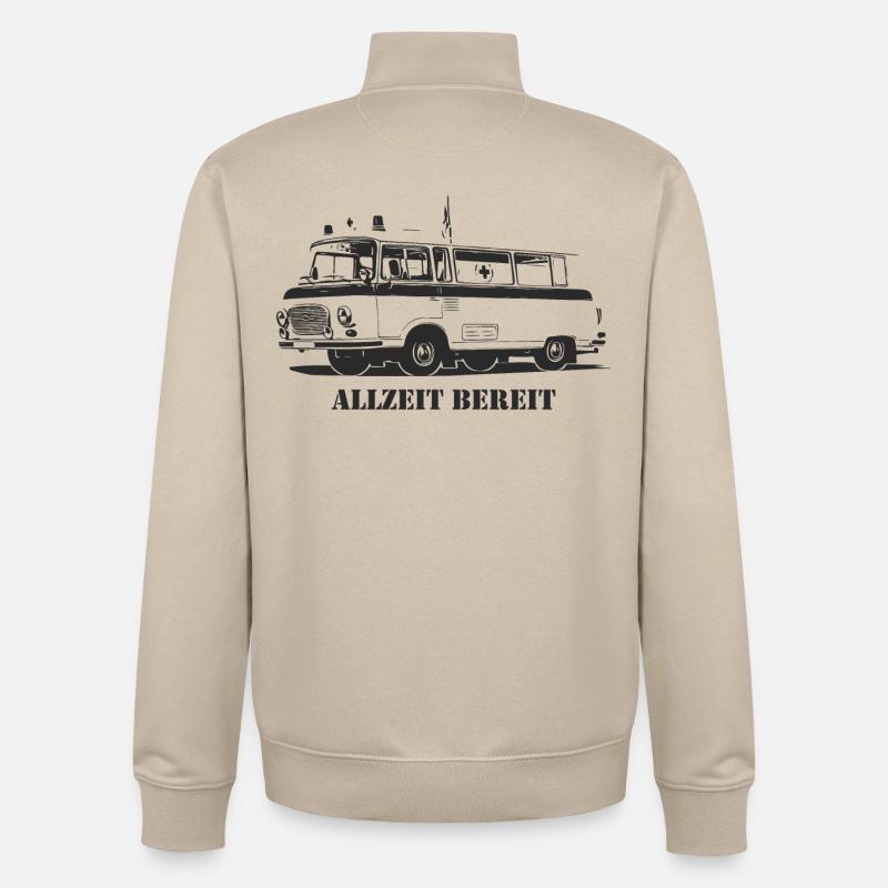 Barkas - B1000 - Ambulance - Sweat zippé unisexe en coton bio Stanley/Stella - beige crème