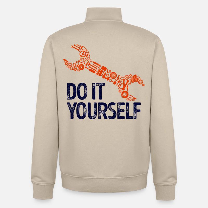 Auto Schraubenschlüssel Statement Schrauber - Unisex Organic Zip Sweatshirt von Stanley/Stella - Cremebeige