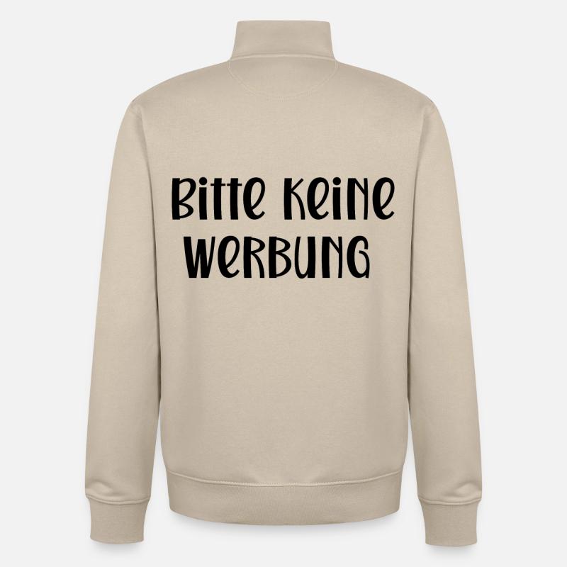 Bitte keine Werbung - Unisex Organic Zip Sweatshirt von Stanley/Stella - Cremebeige