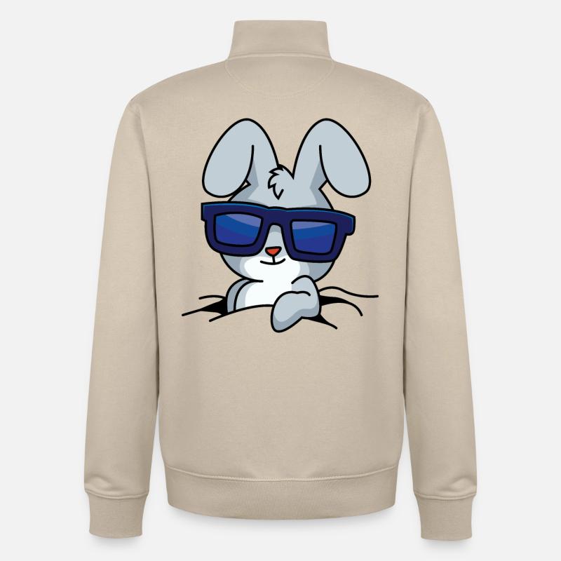Lapin cool - Sweat zippé unisexe en coton bio Stanley/Stella - beige crème