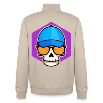 Cool Skull Kid - Unisex Organic Zip Sweatshirt by Stanley/Stella - desert dust - Back - AI Model Male 185 dark (185cm)