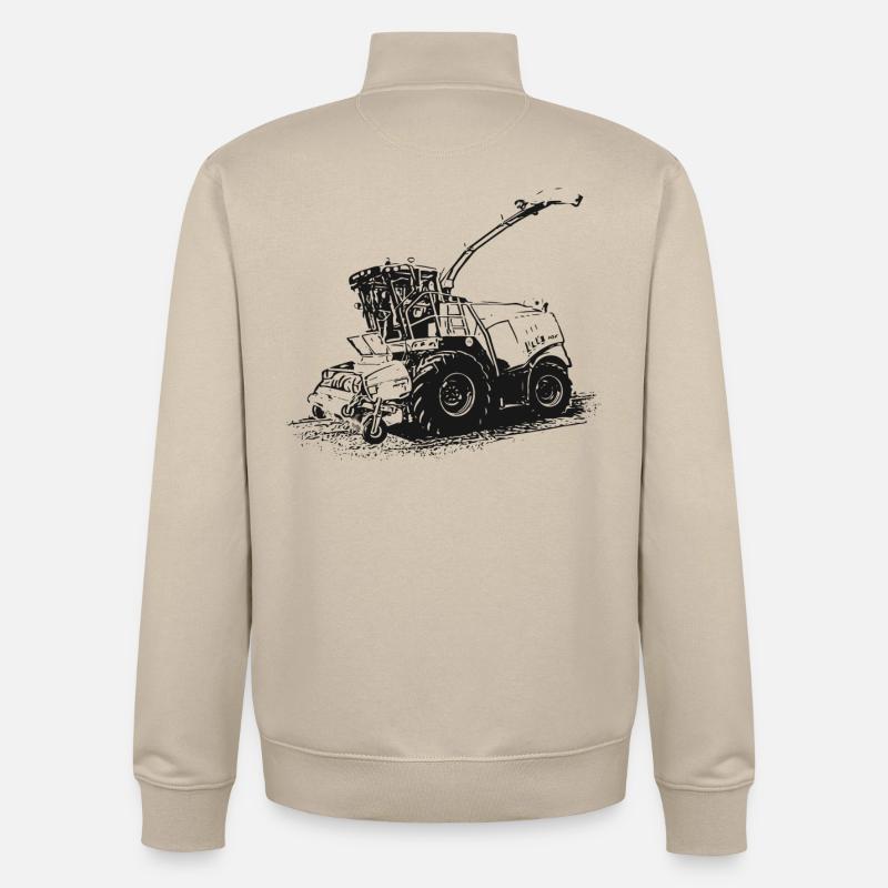 Moissonneuse-batteuse Jaguar 930 - Sweat zippé unisexe en coton bio Stanley/Stella - beige crème