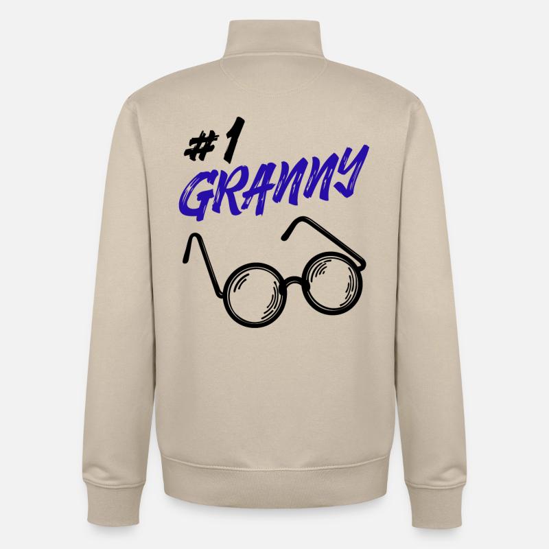 Omi Brille Statement Oma Beste Großmutter - Unisex Organic Zip Sweatshirt von Stanley/Stella - Cremebeige