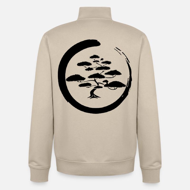 Schwarzer japanischer Baum - Unisex Organic Zip Sweatshirt von Stanley/Stella - Cremebeige