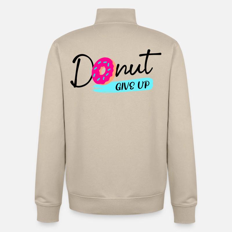 Donut Sweets Statement Snacking Délicieux - Sweat zippé unisexe en coton bio Stanley/Stella - beige crème