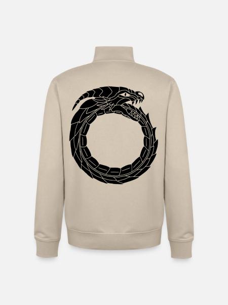 Devouring Black Dragon - Unisex Organic Zip Sweatshirt by Stanley/Stella - desert dust