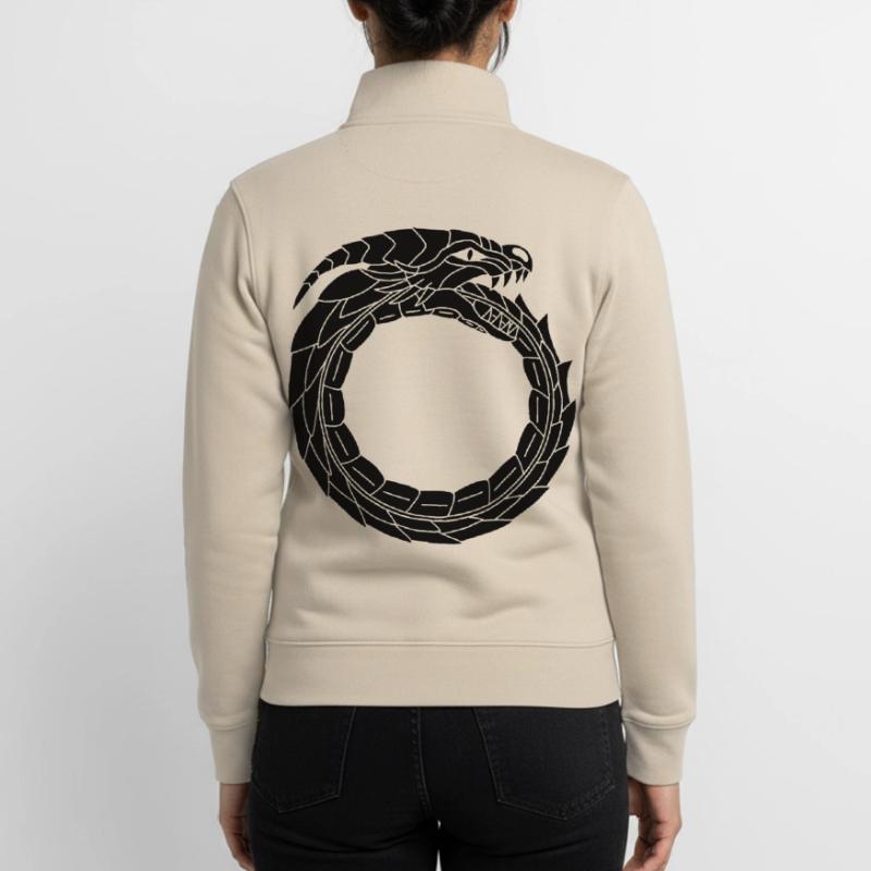 Devouring Black Dragon Unisex Organic Zip Sweatshirt by Stanley/Stella