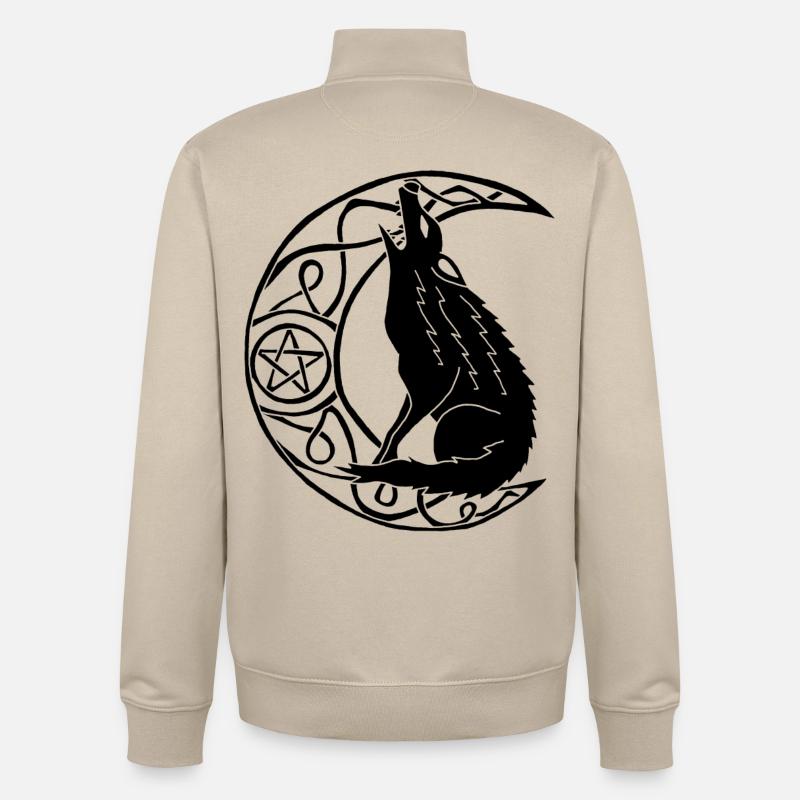 Heulen des Schwarzen Wolfes - Unisex Organic Zip Sweatshirt von Stanley/Stella - Cremebeige
