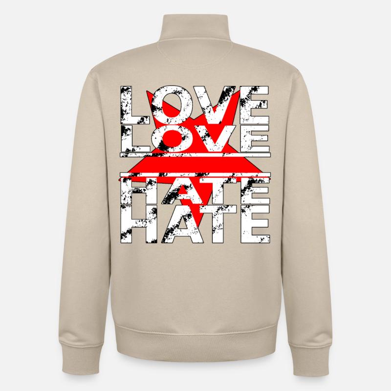 love love hate hate - Unisex Organic Zip Sweatshirt von Stanley/Stella - Cremebeige