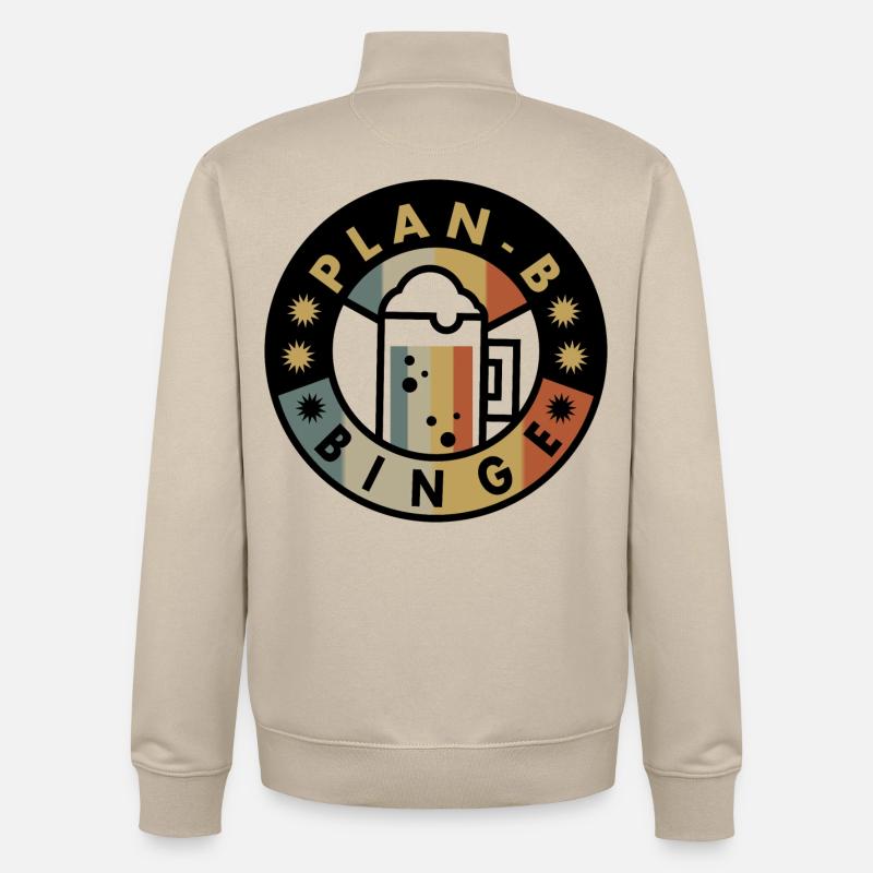 Plan B Boozing - Unisex Organic Zip Sweatshirt by Stanley/Stella - desert dust
