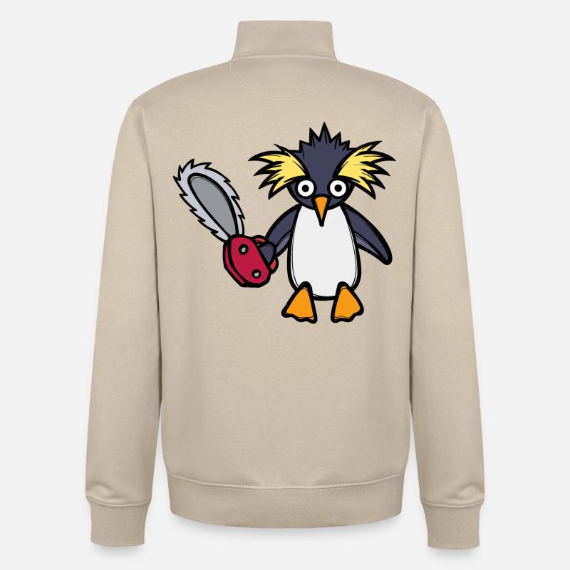 Oiseau manchot frais de l’Antarctique - Sweat zippé unisexe en coton bio Stanley/Stella - beige crème