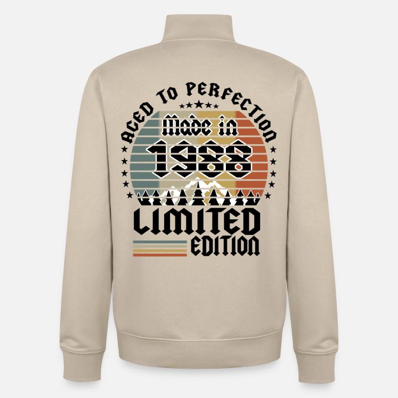 Édition limitée 1988 - Sweat zippé unisexe en coton bio Stanley/Stella - beige crème
