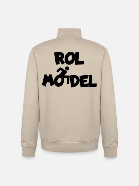 Jeder Rollstuhlfahrer ist ein Vorbild # - Unisex Organic Zip Sweatshirt von Stanley/Stella - Cremebeige
