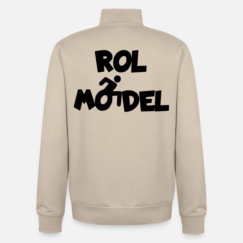 Jeder Rollstuhlfahrer ist ein Vorbild # - Unisex Organic Zip Sweatshirt von Stanley/Stella - Cremebeige