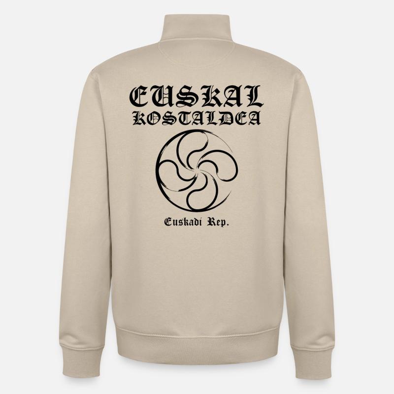 Croix Basque - Sweat zippé unisexe en coton bio Stanley/Stella - beige crème
