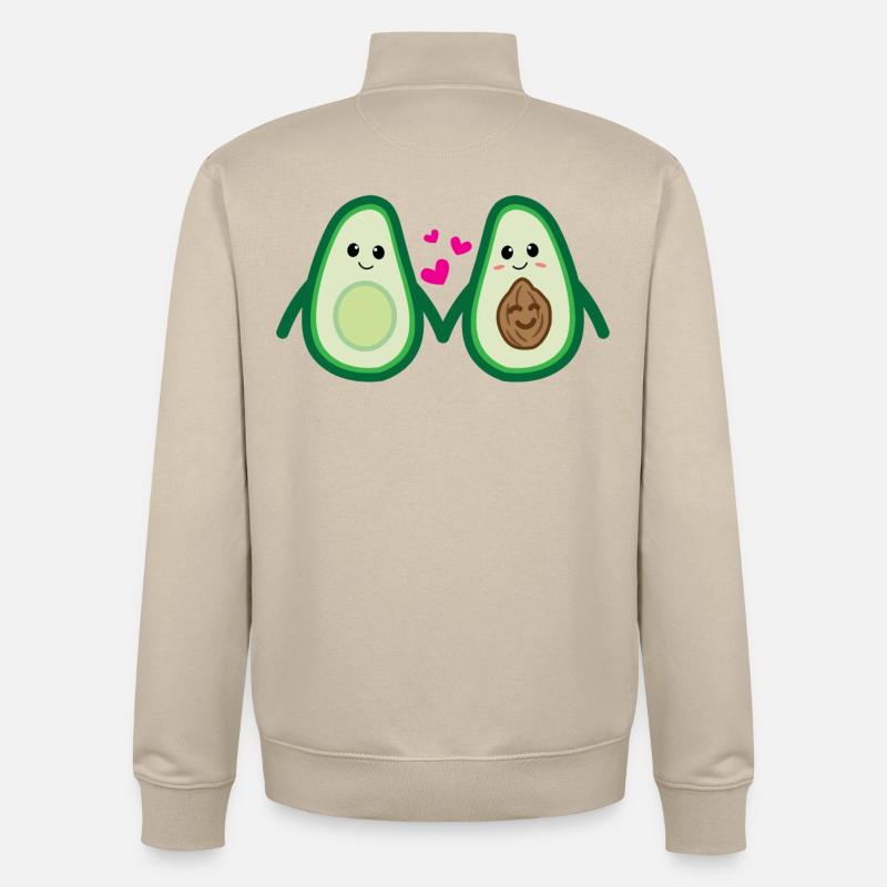 Avocat Coeur Parent Grossesse Enceinte - Sweat zippé unisexe en coton bio Stanley/Stella - beige crème