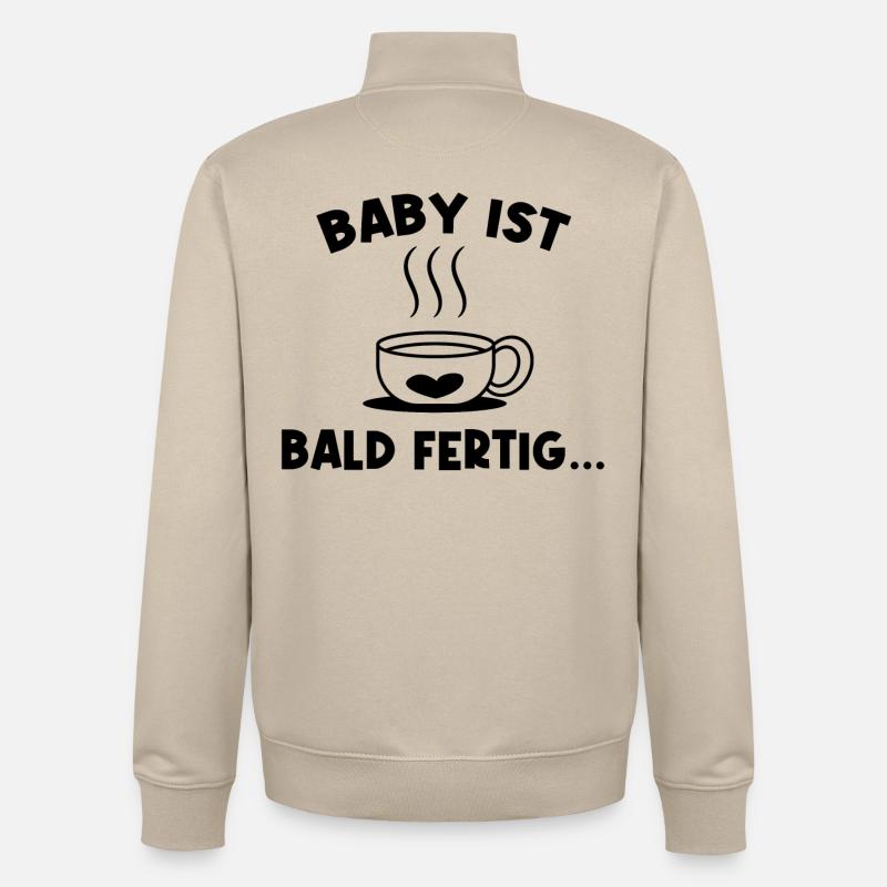 Grossesse Grossesse Déclaration Baby Bump - Sweat zippé unisexe en coton bio Stanley/Stella - beige crème