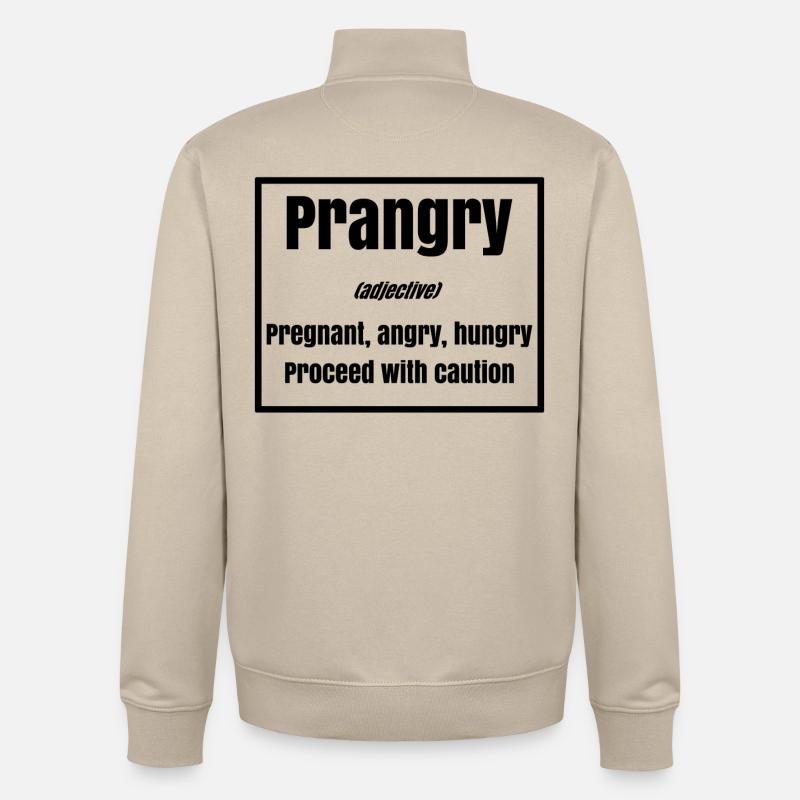 Mère Grossesse Grossesse Déclaration Famille - Sweat zippé unisexe en coton bio Stanley/Stella - beige crème