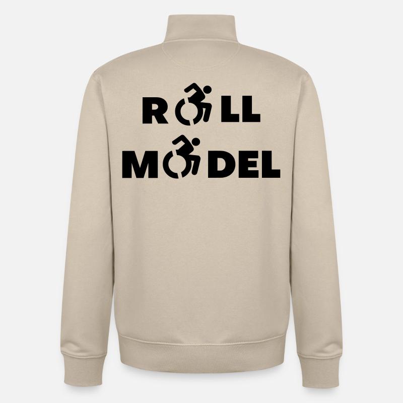 Jeder Rollstuhlfahrer ist ein Vorbild * - Unisex Organic Zip Sweatshirt von Stanley/Stella - Cremebeige