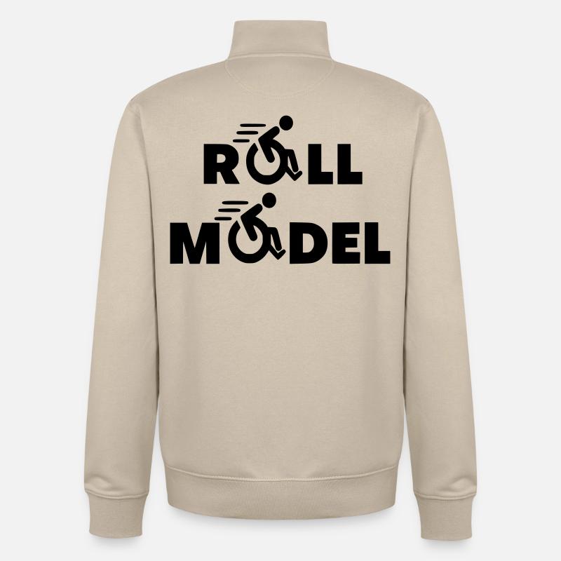 Jeder Rollstuhlfahrer ist ein Vorbild * - Unisex Organic Zip Sweatshirt von Stanley/Stella - Cremebeige